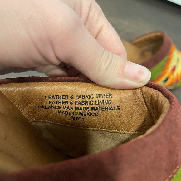 Born Bandy Southwest Blanket Sandal Clog Burgundy Orange Green US 8 Womens - Picture 8 of 9